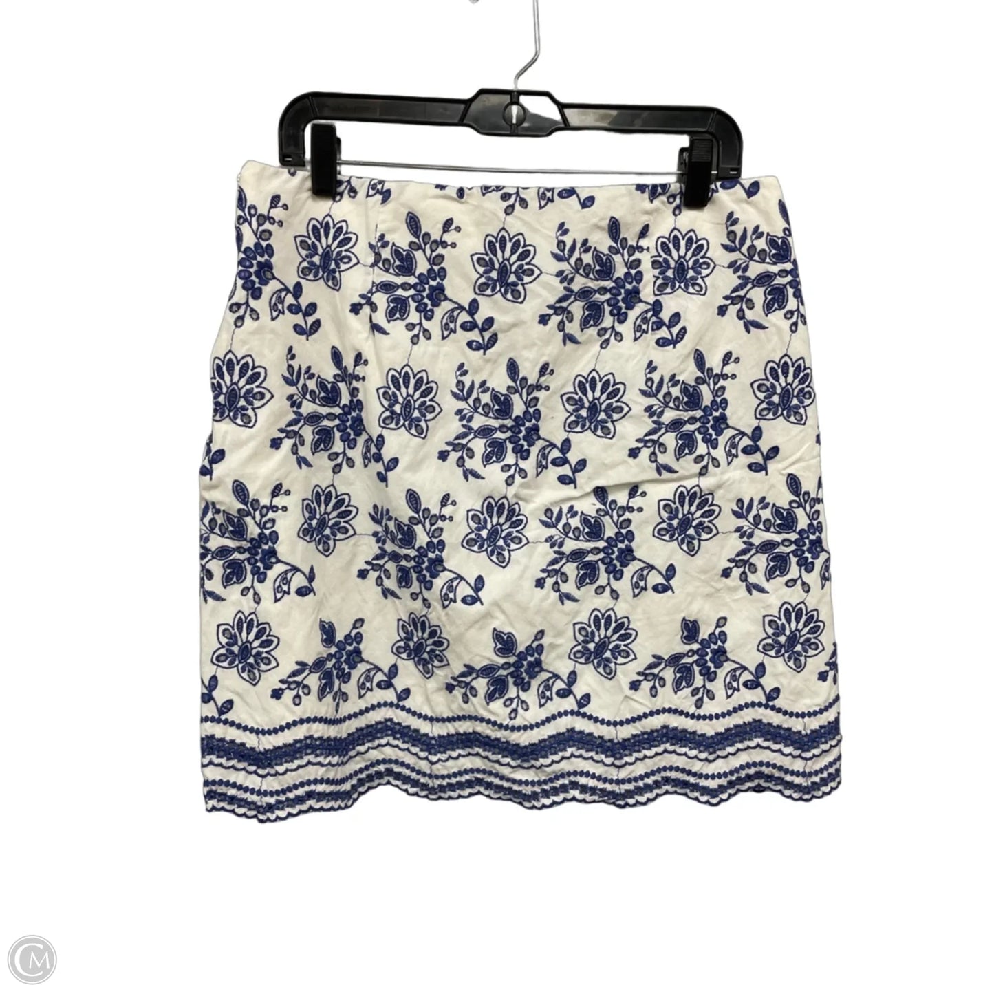 Skirt Mini & Short By Loft In Blue & White, Size: M