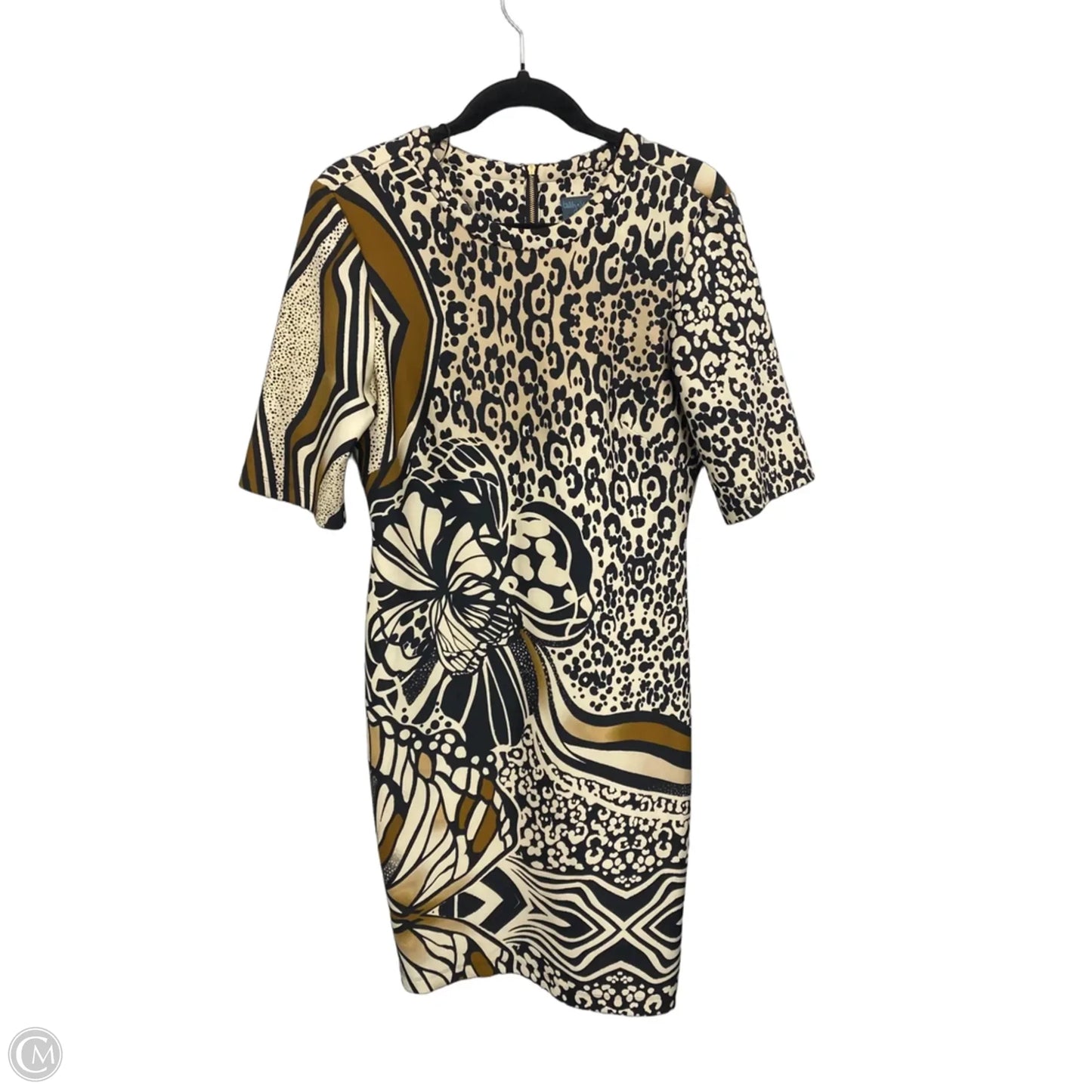 Dress Casual Midi By Gabby Skye In Black & Brown, Size: 12