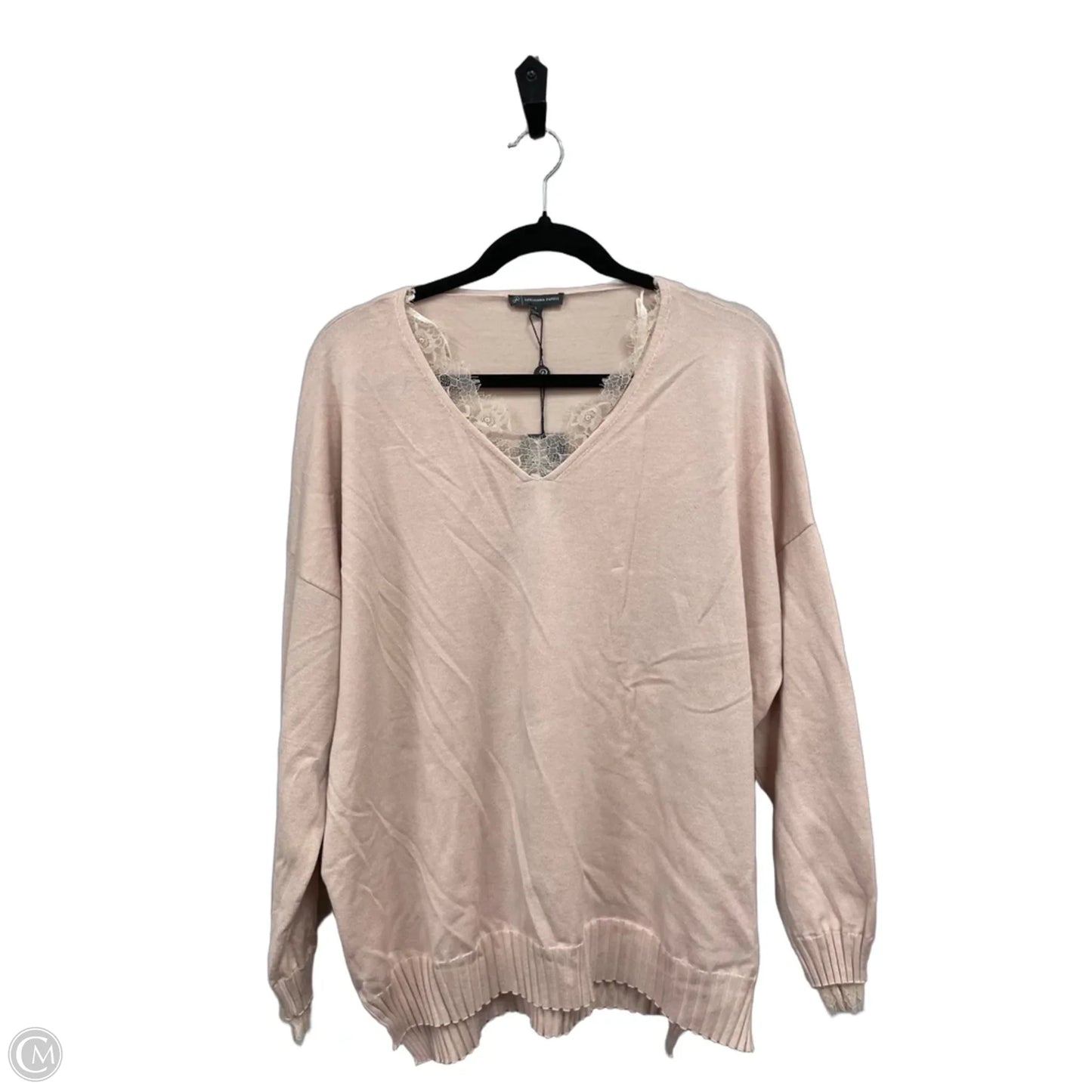 Sweater By Adrianna Papell In Peach, Size: L