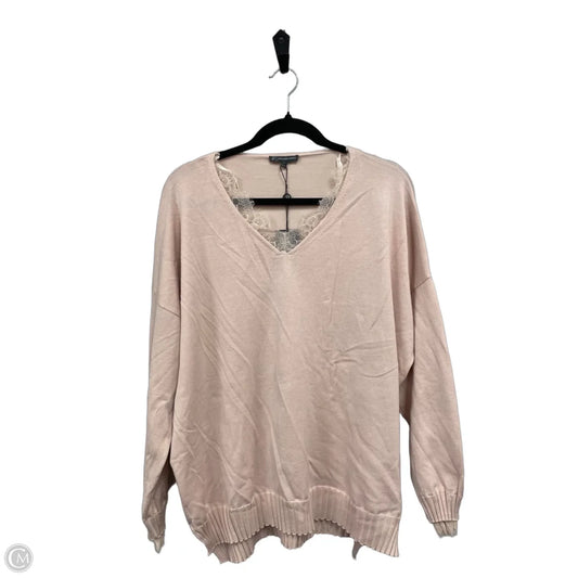 Sweater By Adrianna Papell In Peach, Size: L