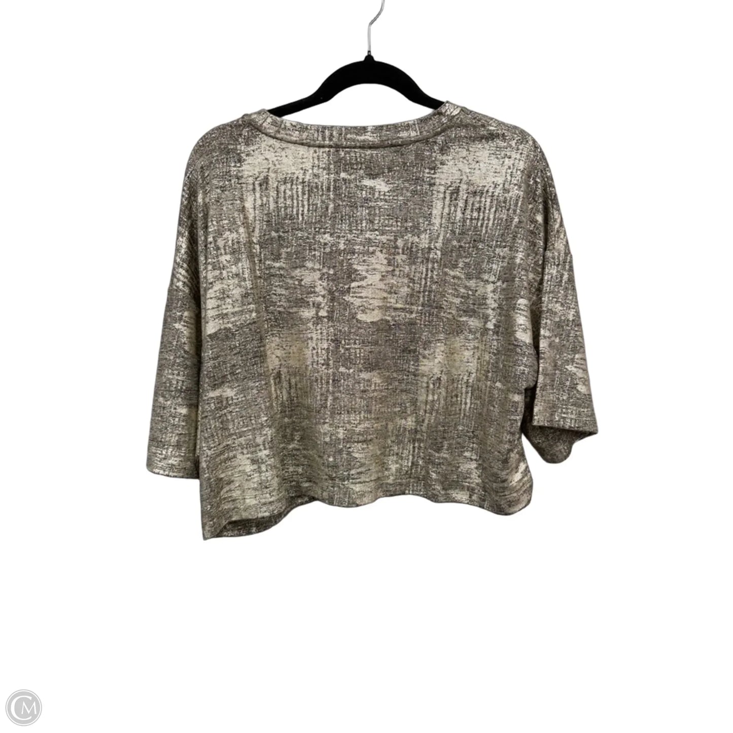 Top Short Sleeve By Loft In Gold, Size: L