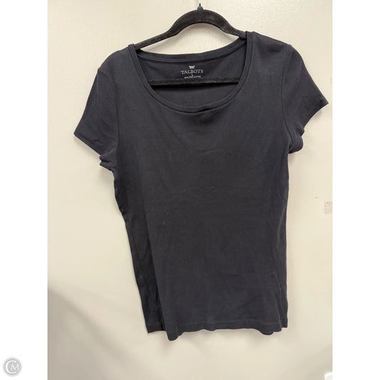 Top Short Sleeve Basic By Talbots In Black, Size: L