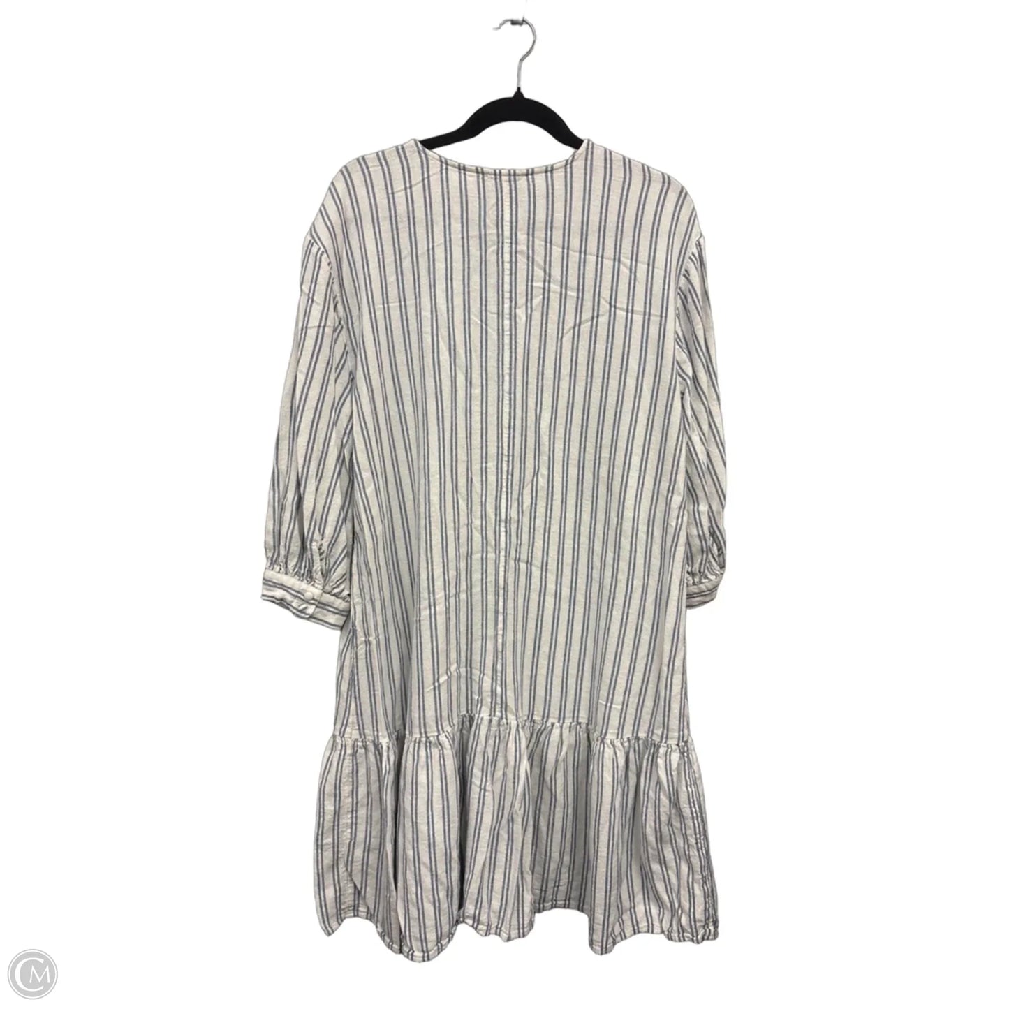 Dress Casual Midi By Nordstrom In Blue & White, Size: L