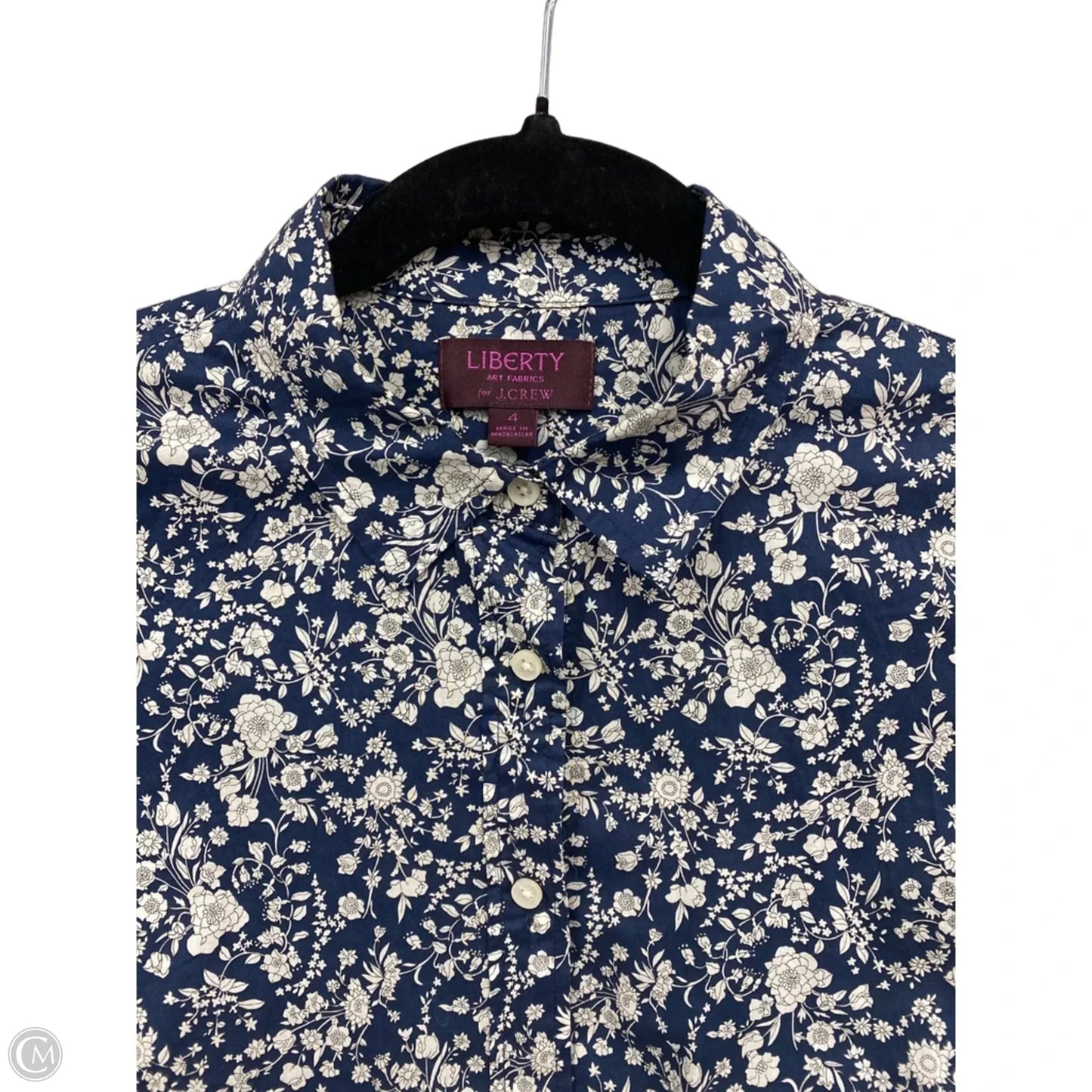 Top Long Sleeve By J. Crew In Blue & White, Size: 4
