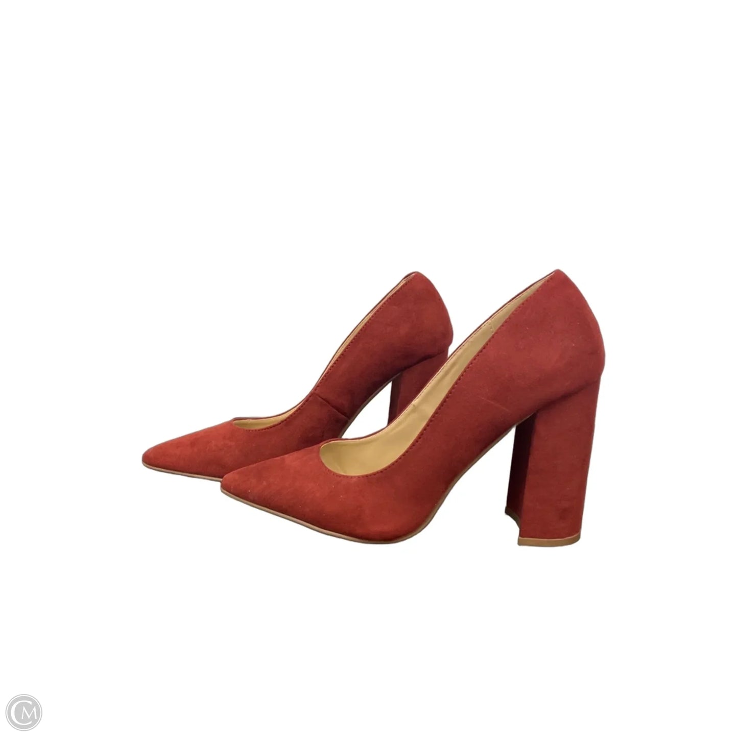 Shoes Heels Block By Justfab In Maroon, Size: 10
