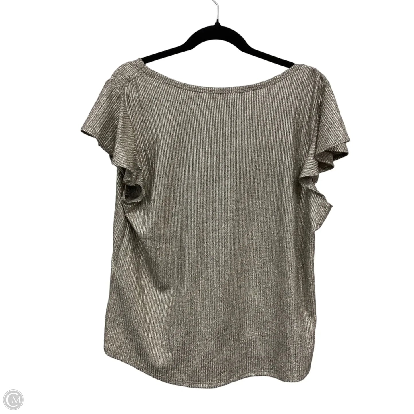 Top Short Sleeve By White House Black Market In Silver, Size: Xl