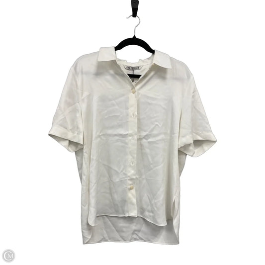 Top Short Sleeve By Zara In White, Size: Xl