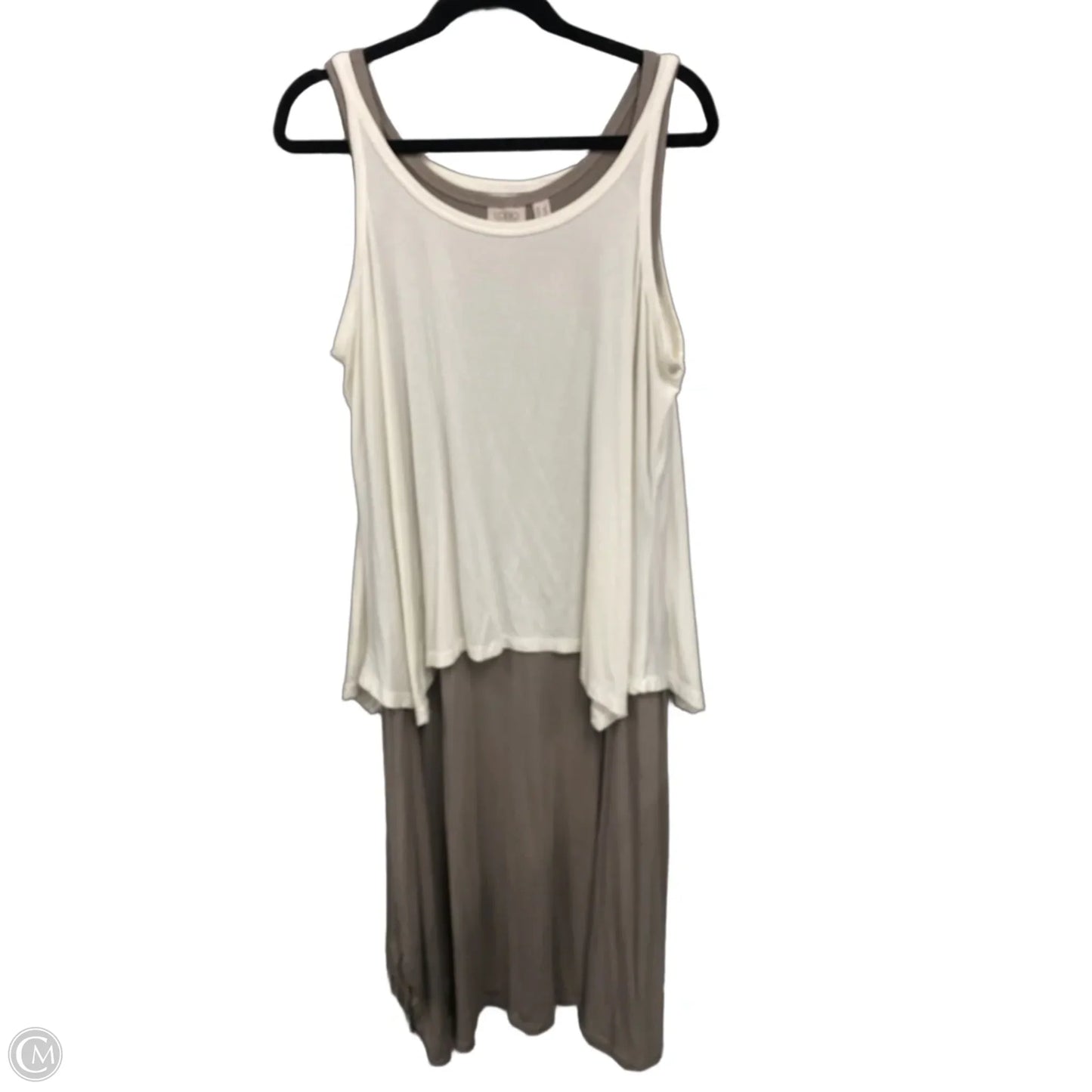 Dress Casual Maxi By Logo In Cream & Tan, Size: 1x