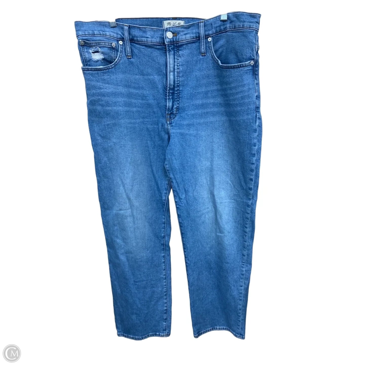 Jeans Straight By Madewell In Blue Denim, Size: 16
