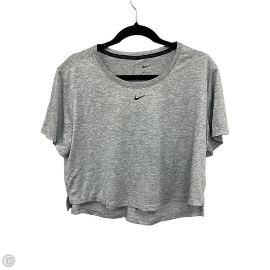 Athletic Top Short Sleeve By Nike In Grey, Size: L