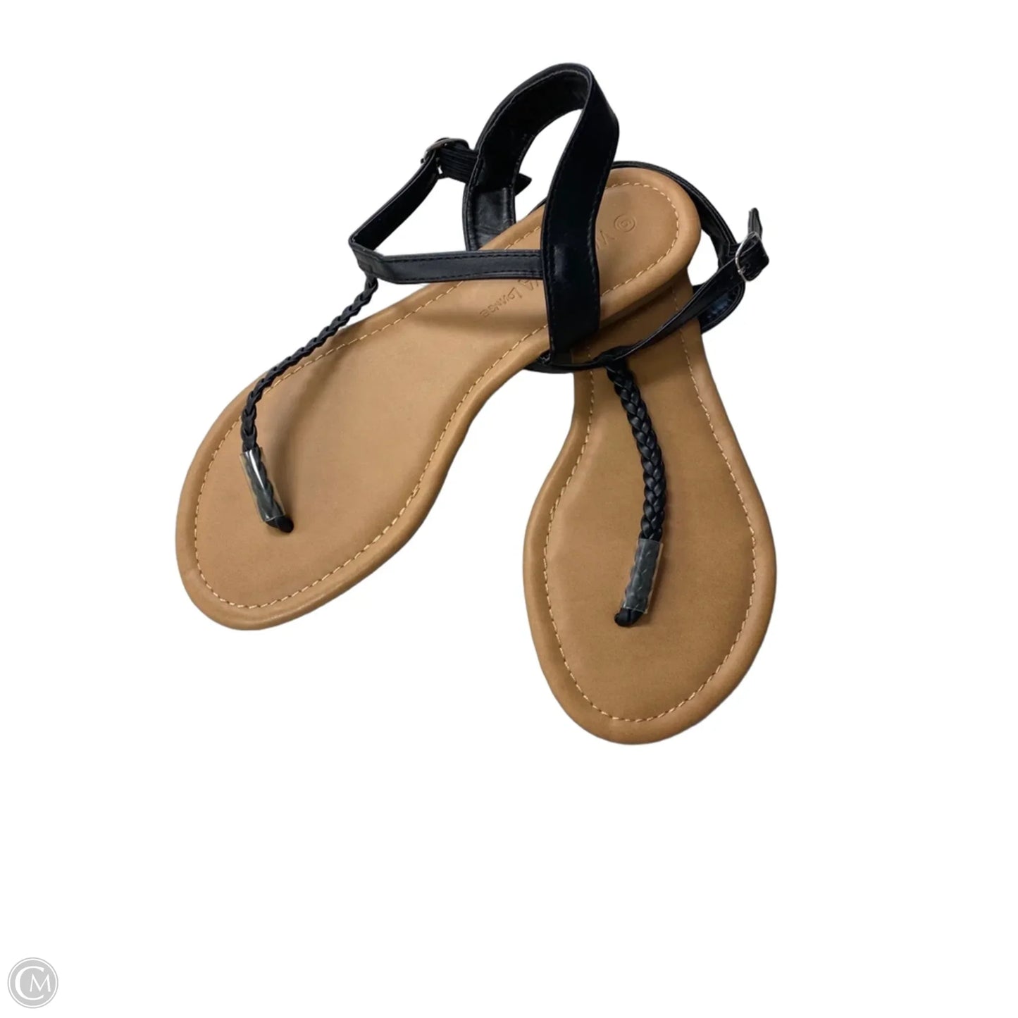 Sandals Flats By Wild Diva In Black & Tan, Size: 6