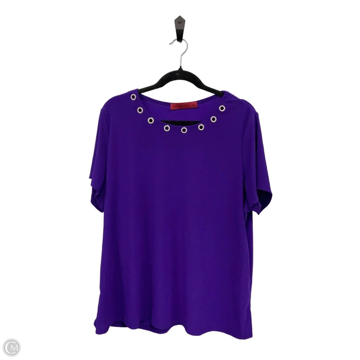 Blouse Short Sleeve By Love Scarlett In Purple, Size: 2x