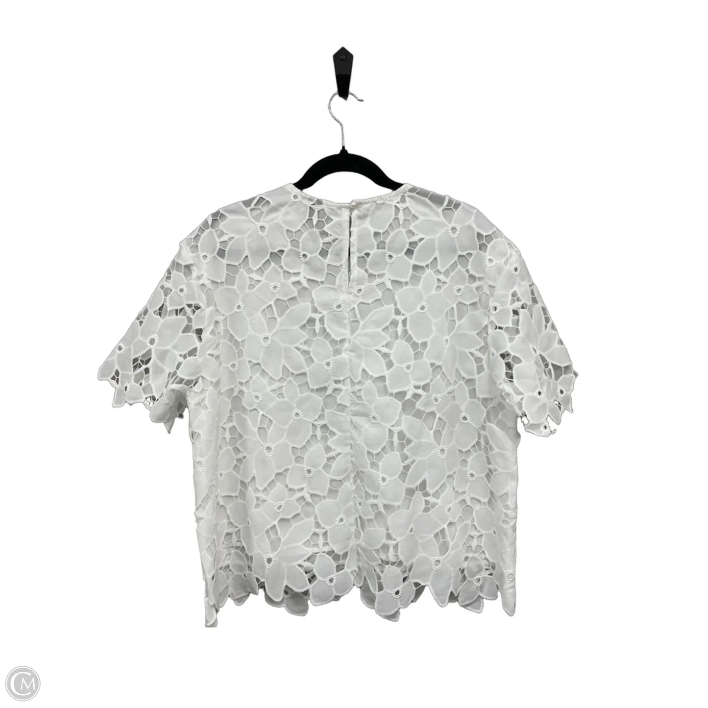 Blouse Short Sleeve By Shein In White, Size: L