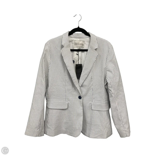 Blazer By Clothes Mentor In Blue & White, Size: L