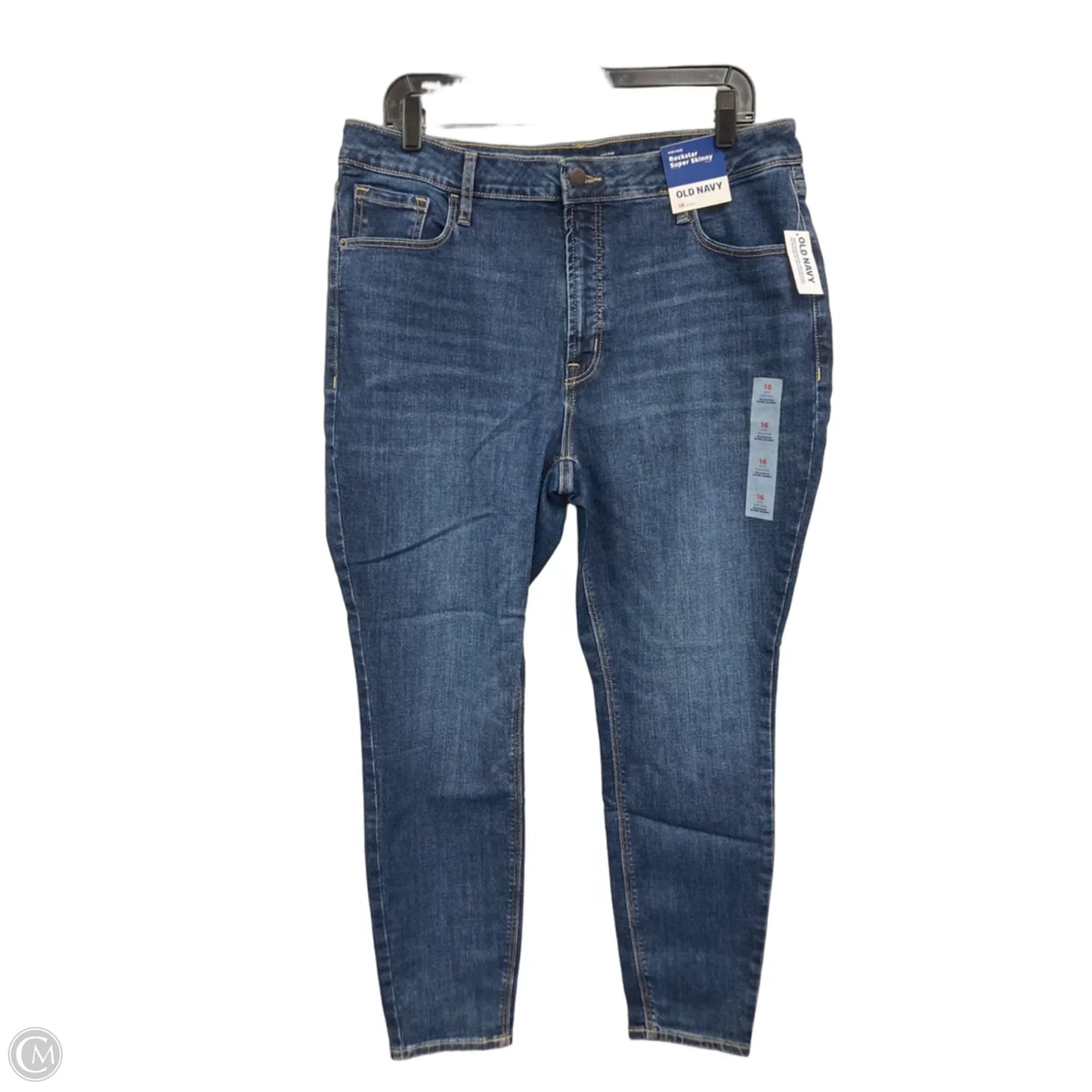 Jeans Skinny By Old Navy In Blue Denim, Size: 16