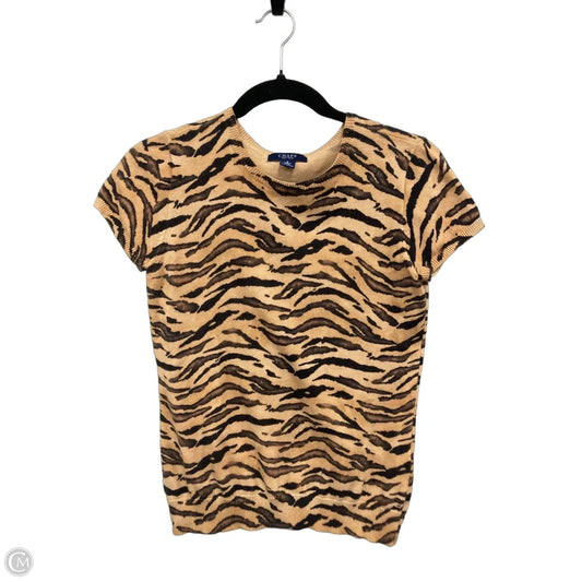 Top Short Sleeve By Chaps In Black & Brown, Size: S