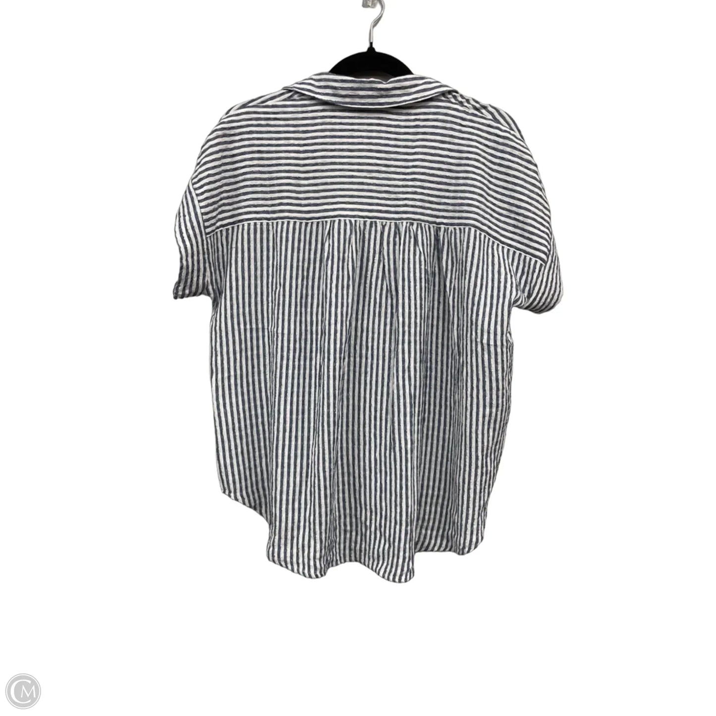 Top Short Sleeve By Jane And Delancey In Blue & White, Size: S