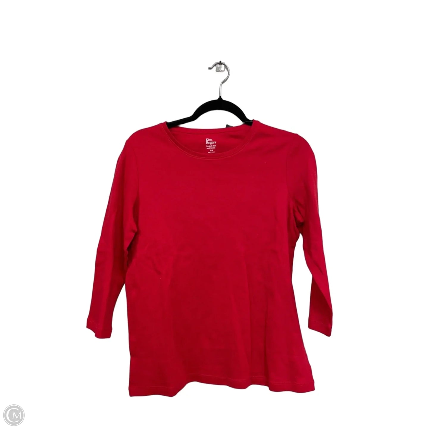 Top 3/4 Sleeve Basic By Kim Rogers In Red, Size: Sp