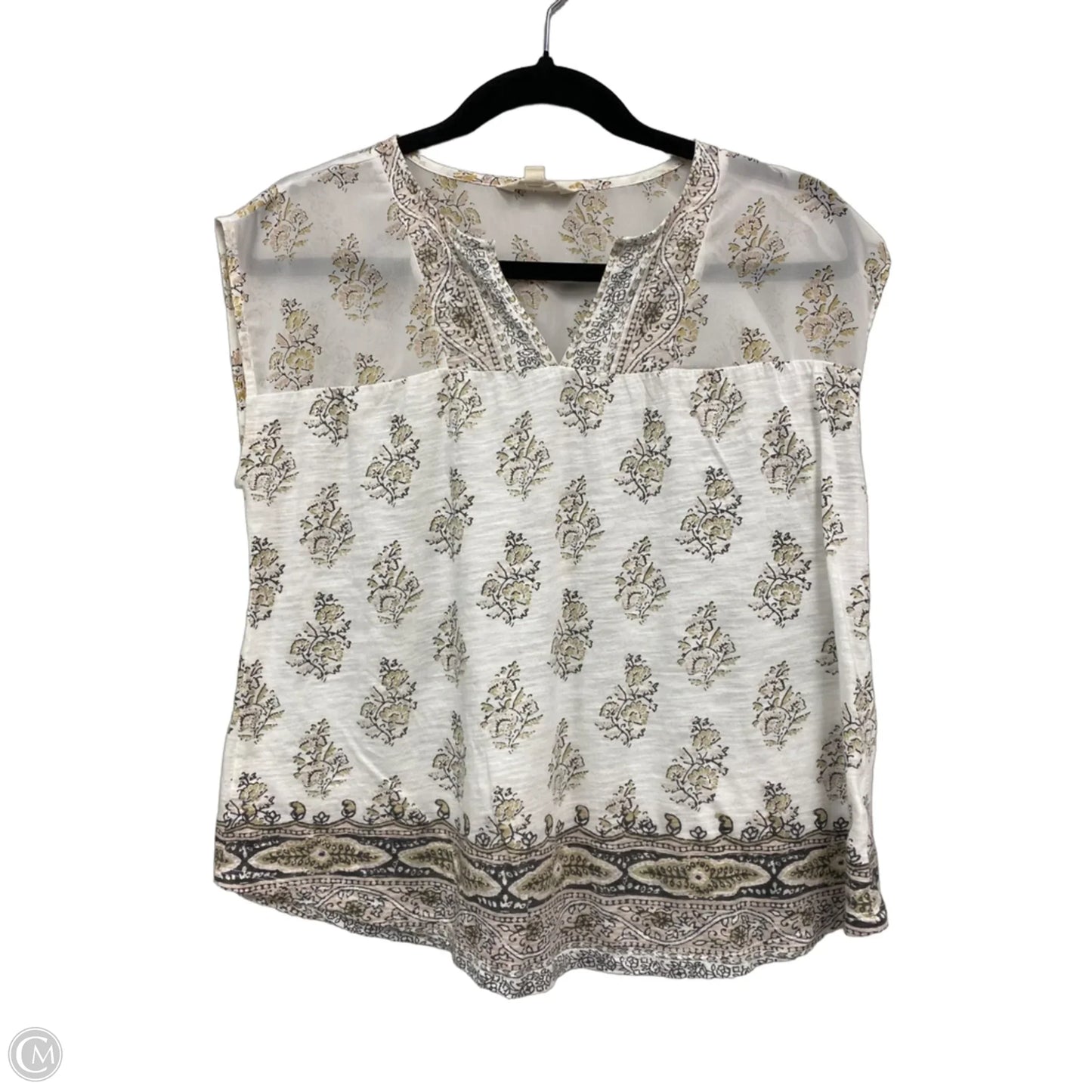 Top Sleeveless By Lucky Brand In Cream & White, Size: S