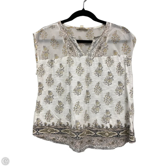 Top Sleeveless By Lucky Brand In Cream & White, Size: S
