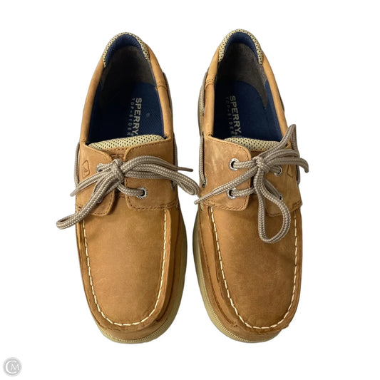 Shoes Flats By Sperry In Brown & Tan, Size: 5