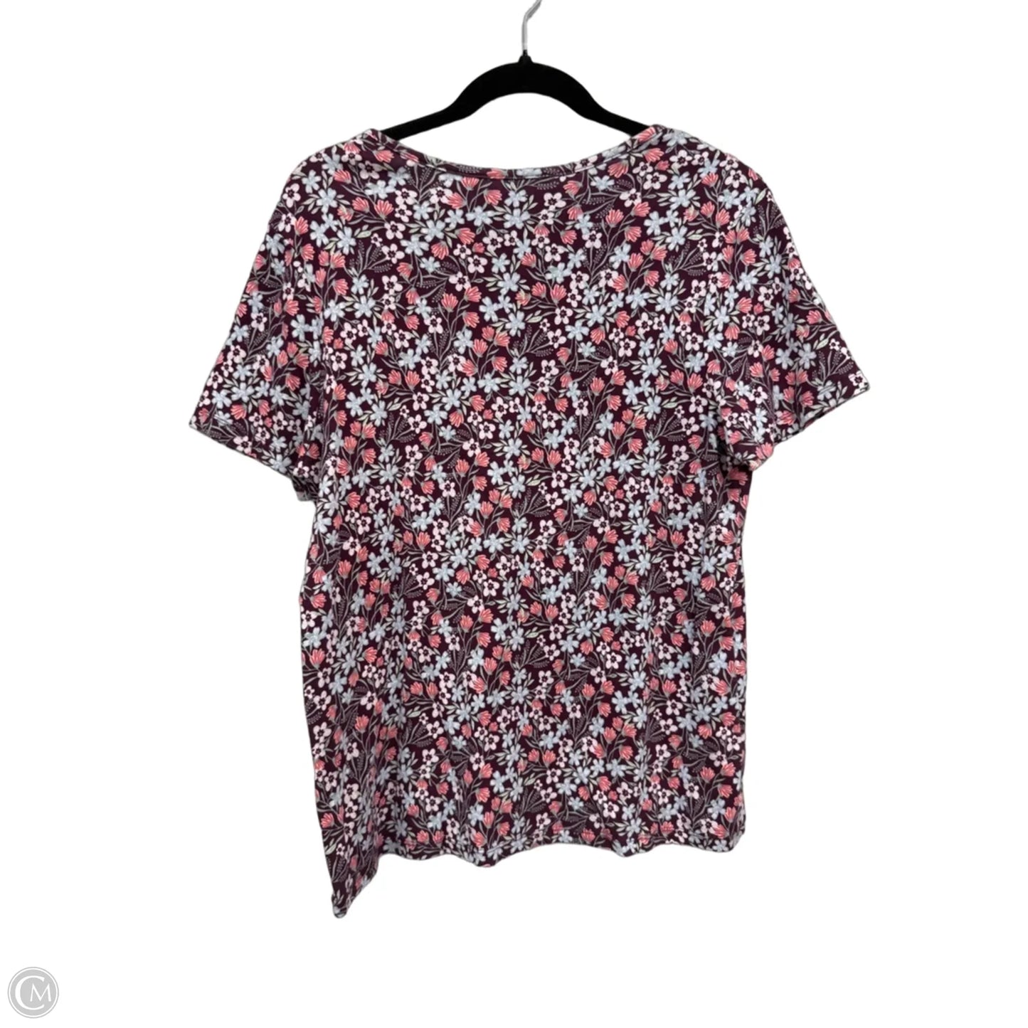Top Short Sleeve Basic By Time And Tru In Blue & Pink, Size: Xxl