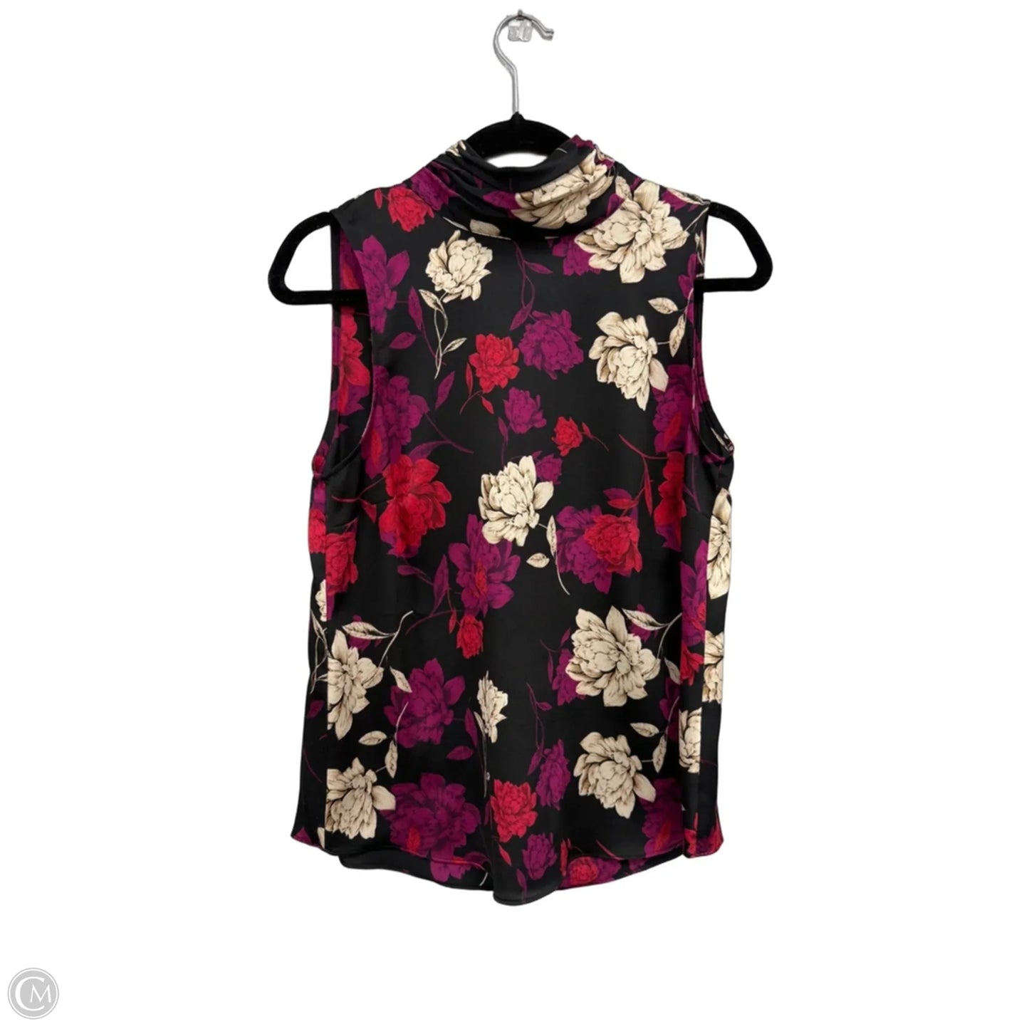 Blouse Sleeveless By Vince Camuto In Black & Pink, Size: S