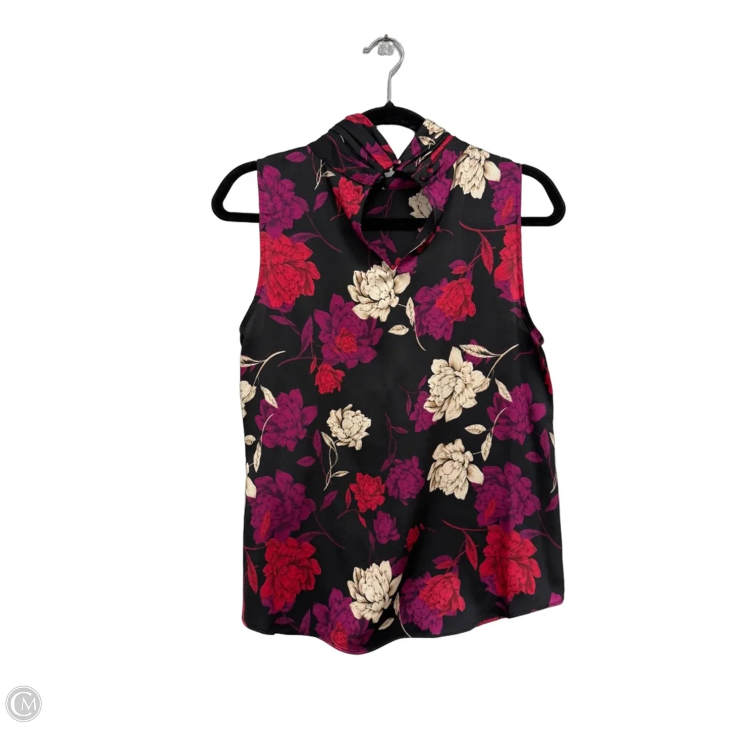 Blouse Sleeveless By Vince Camuto In Black & Pink, Size: S
