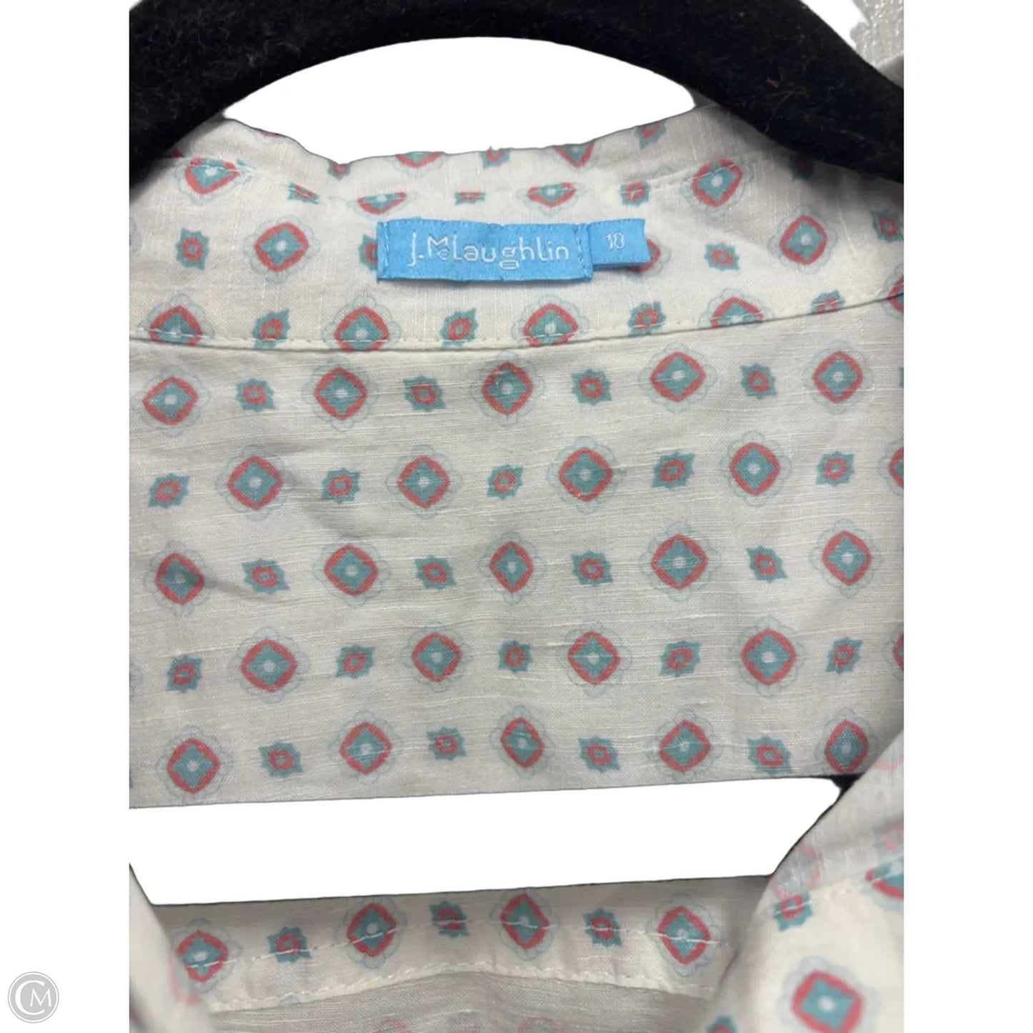 Top Long Sleeve By J Mclaughlin In Geometric Pattern, Size: 10