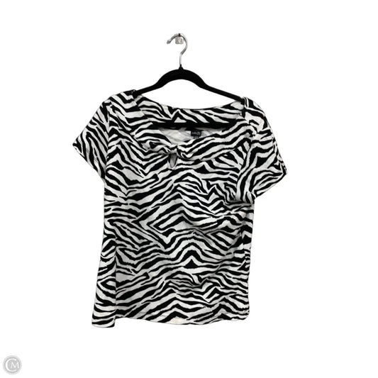 Top Short Sleeve By Rafaella In Black & White, Size: 1x