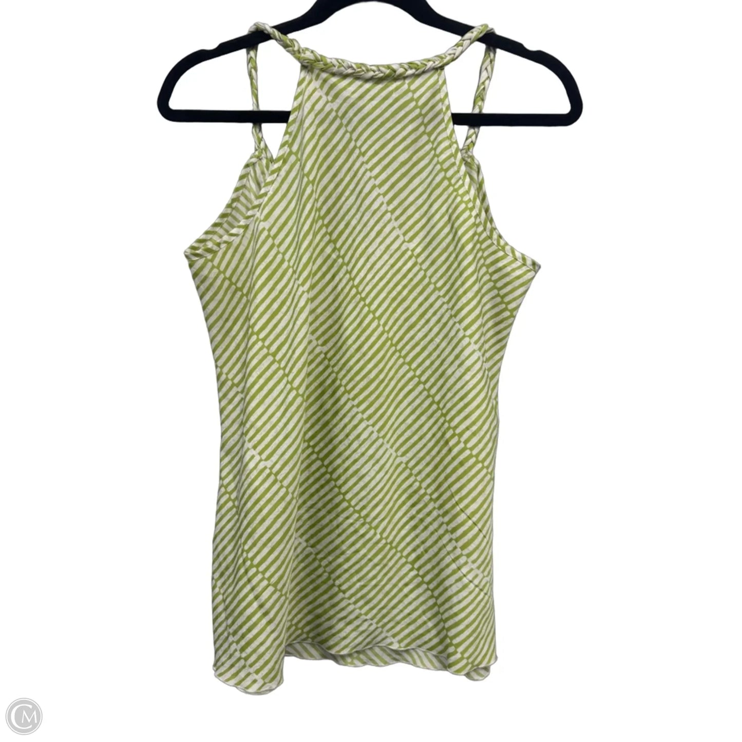 Top Sleeveless By Banana Republic In Green & White, Size: L