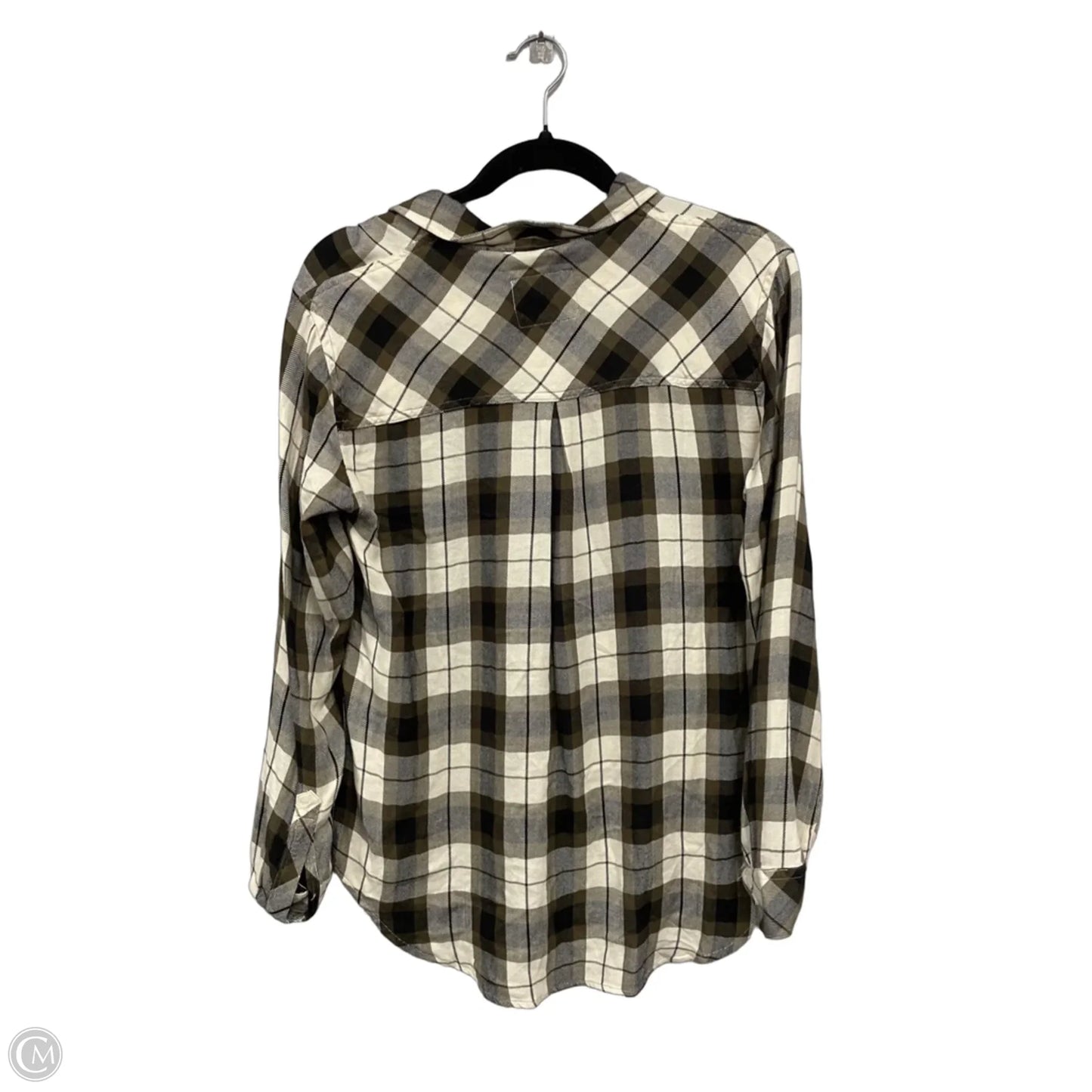 Top Long Sleeve By Rails In Cream & Green, Size: S