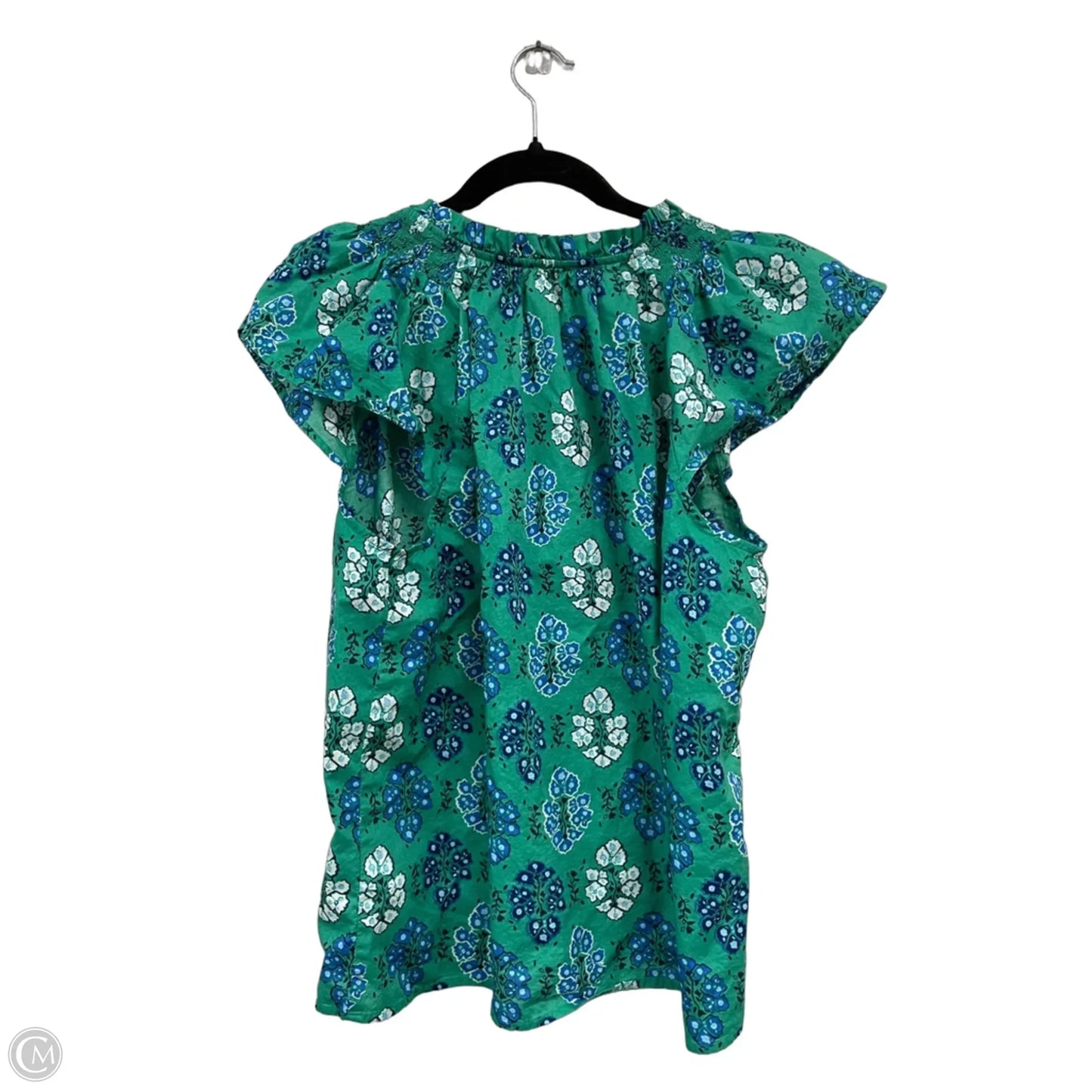 Top Short Sleeve By J. Crew In Blue & Green, Size: Xl