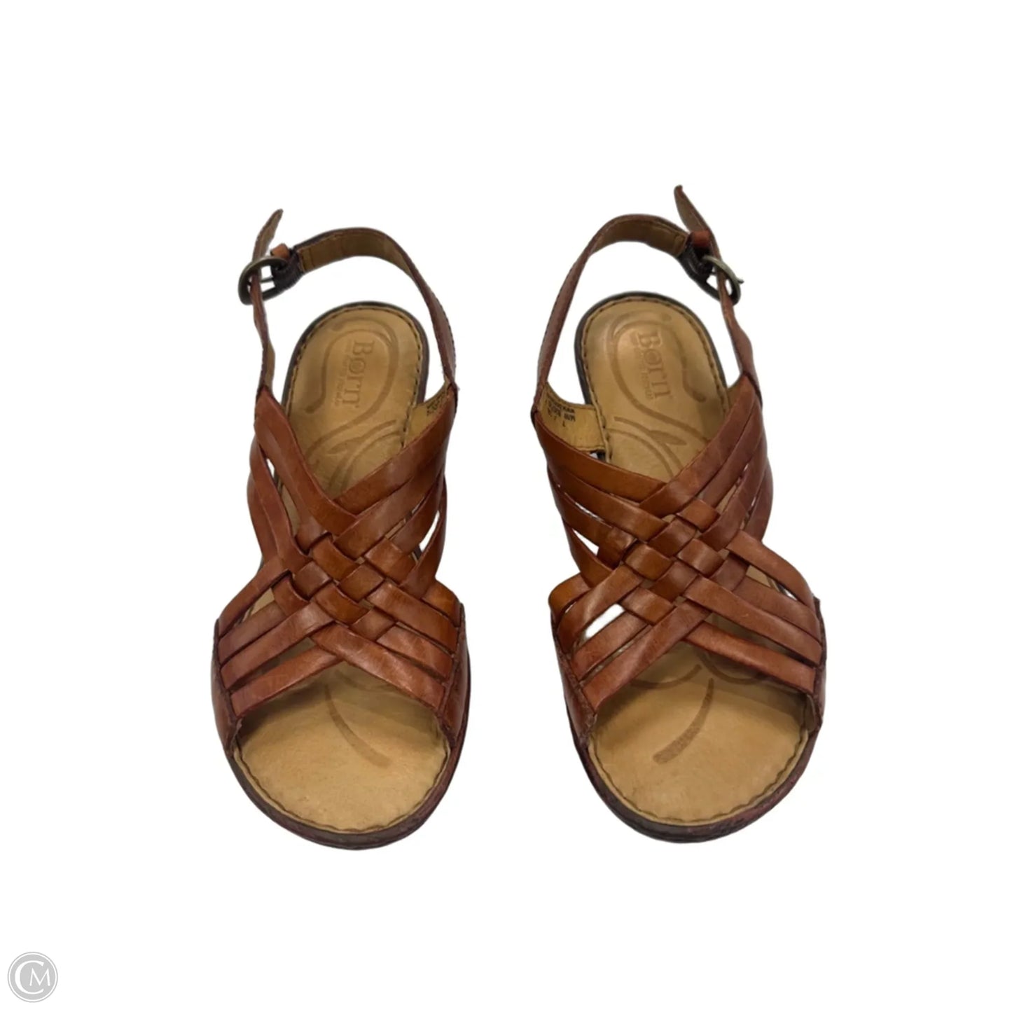 Sandals Heels Kitten By Born In Brown, Size: 7