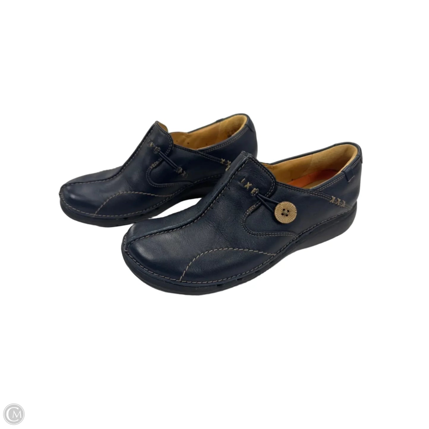 Shoes Flats By Clarks In Navy, Size: 7