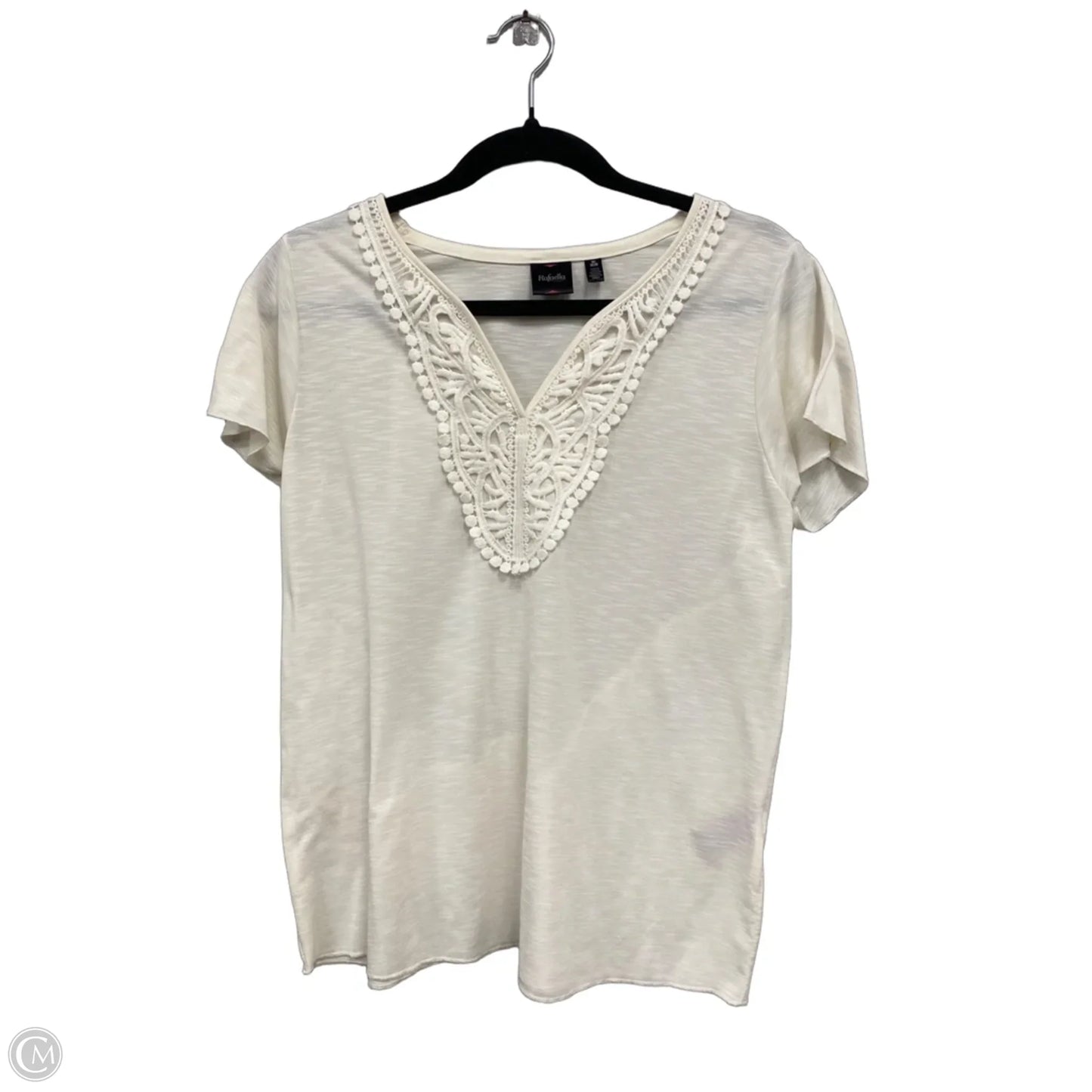 Top Short Sleeve By Rafaella In Cream, Size: M
