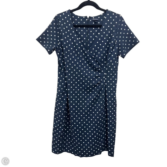 Dress Casual Midi By Lands End In Blue & White, Size: 12