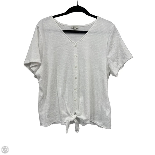 Top Short Sleeve By Talbots In White, Size: Xl