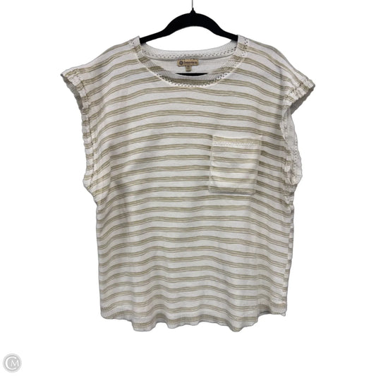 Top Short Sleeve By Democracy In Cream & Green, Size: Xl