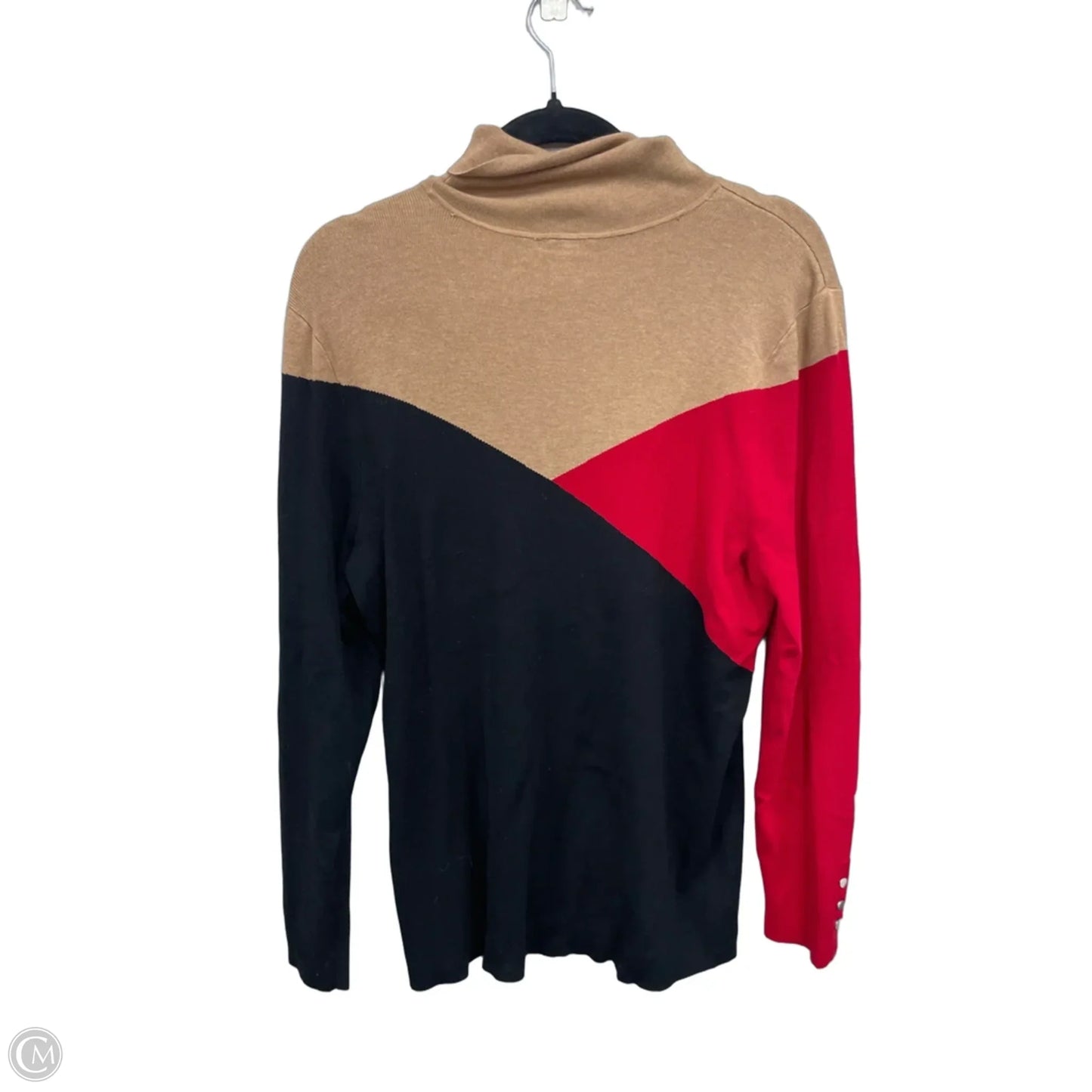 Sweater By Chicos In Black & Red, Size: Xl