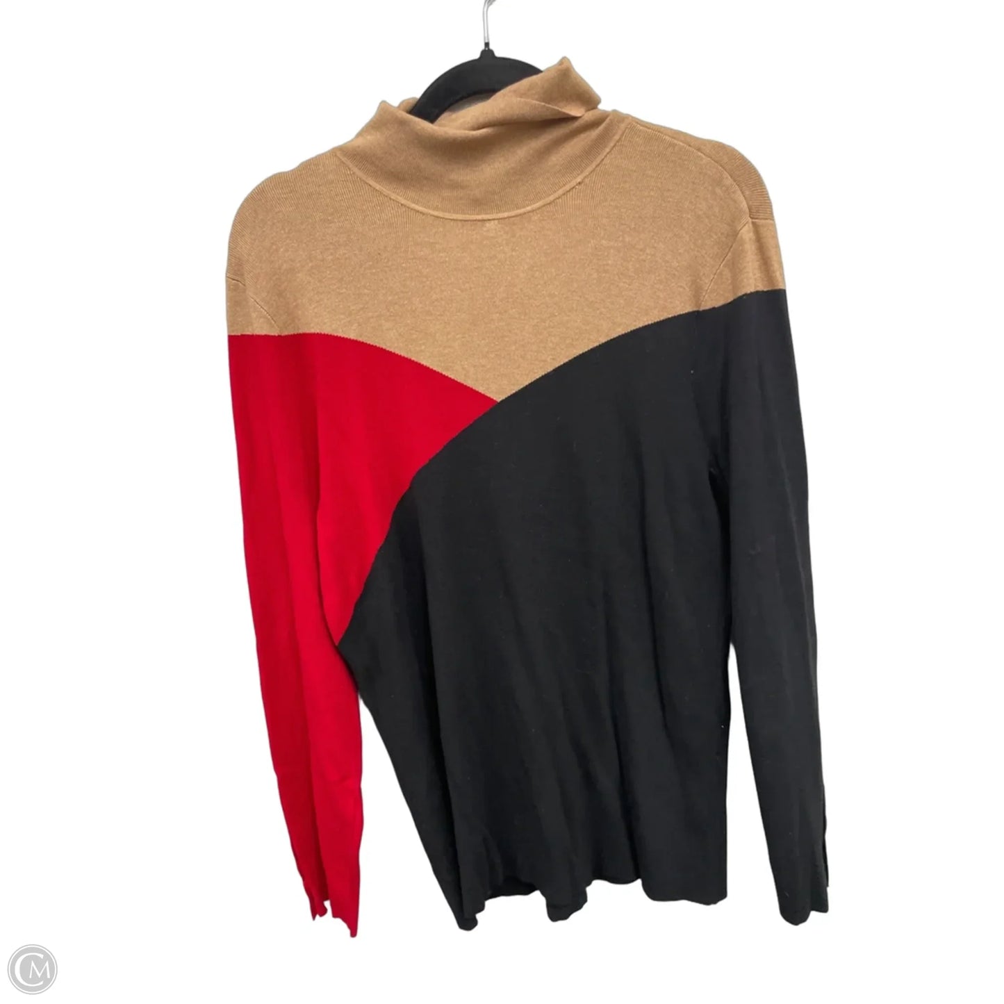 Sweater By Chicos In Black & Red, Size: Xl
