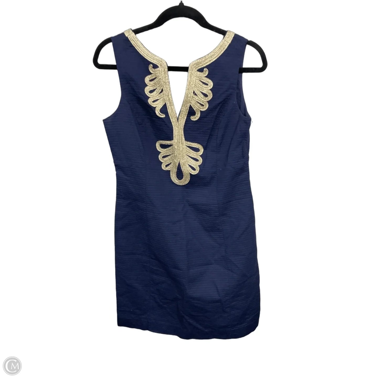 Dress Designer By Lilly Pulitzer In Blue & Gold, Size: 6