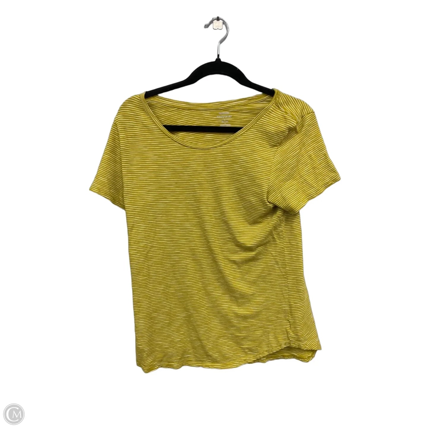 Top Short Sleeve Basic By Old Navy In White & Yellow, Size: M