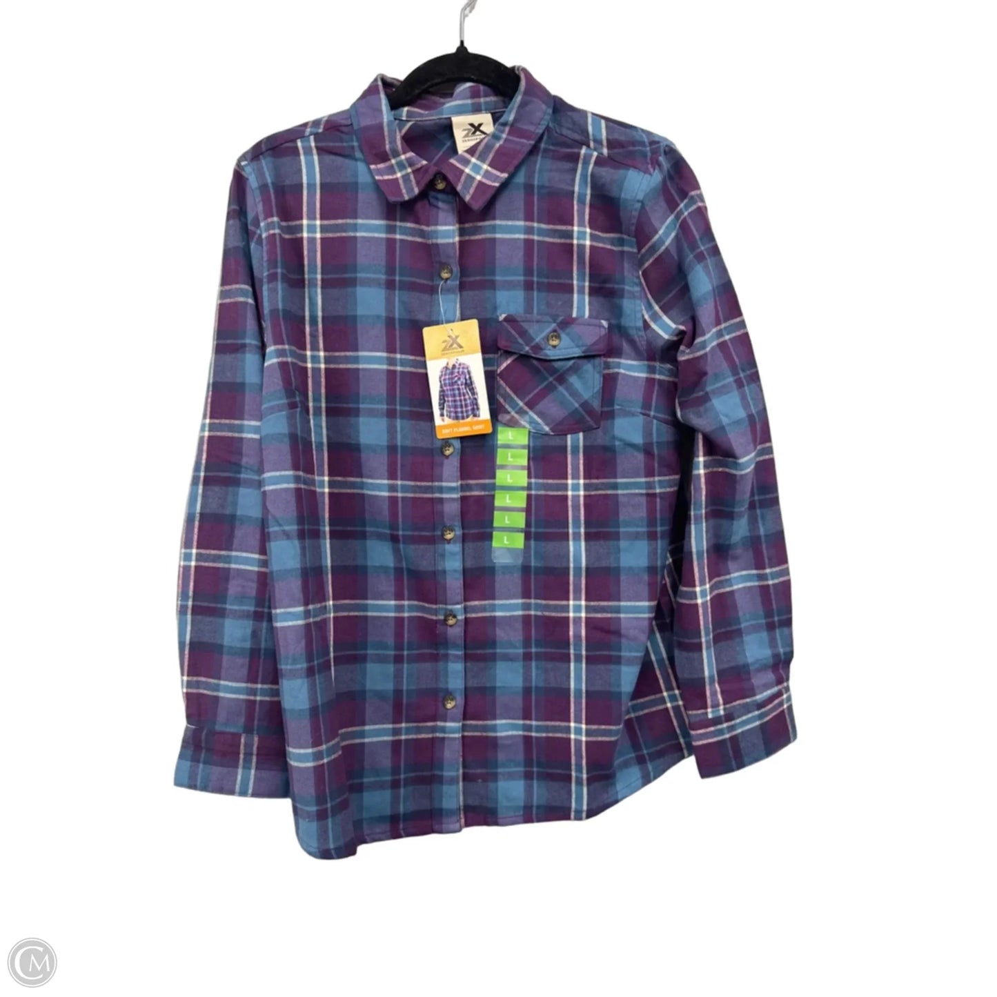 Top Long Sleeve By Zero Xposure In Blue & Purple, Size: L