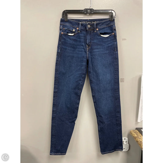 Jeans Straight By American Eagle In Blue Denim, Size: 10
