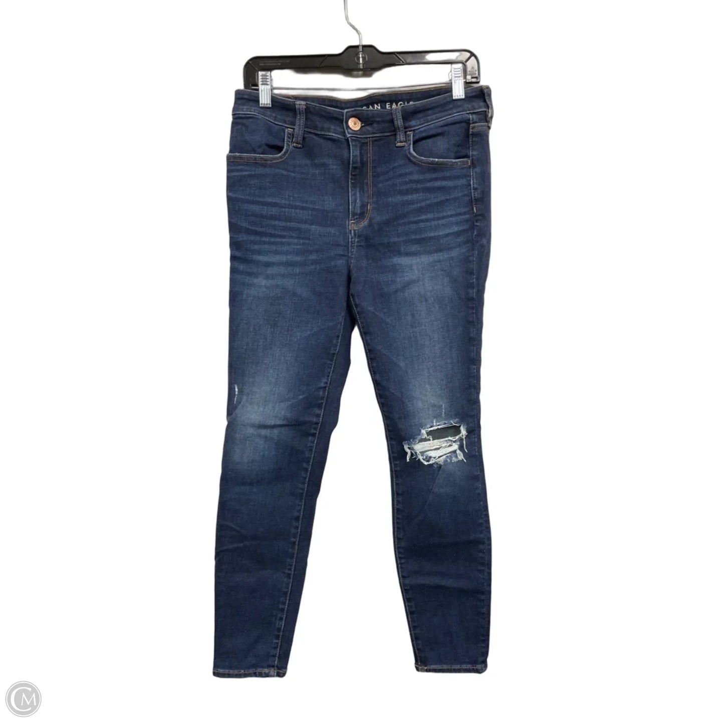 Jeans Skinny By American Eagle In Blue Denim, Size: 10