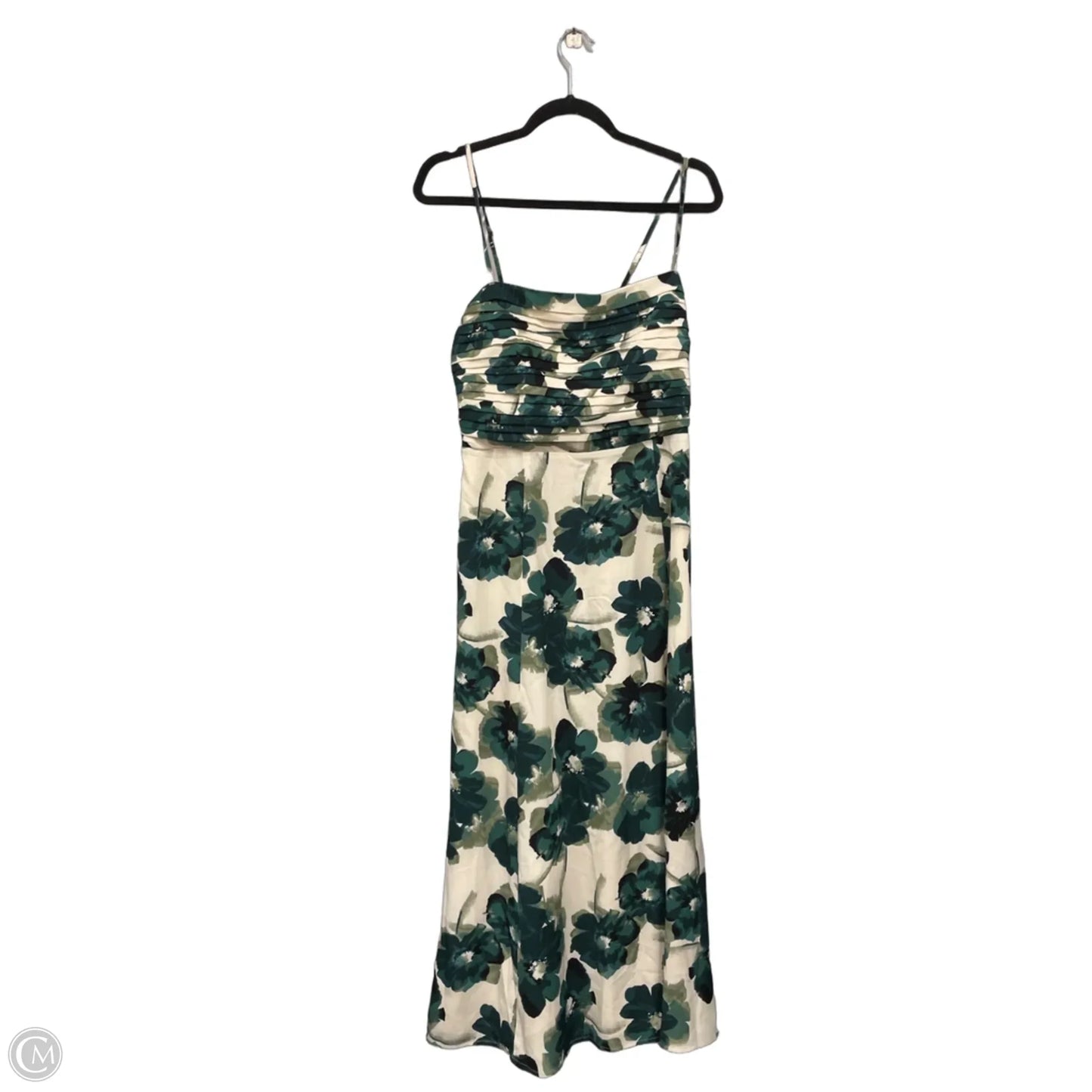 Dress Casual Maxi By Abercrombie And Fitch In Cream & Green, Size: M