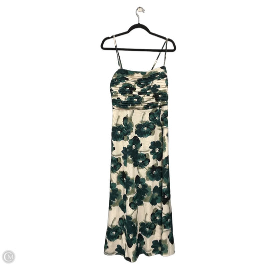 Dress Casual Maxi By Abercrombie And Fitch In Cream & Green, Size: M