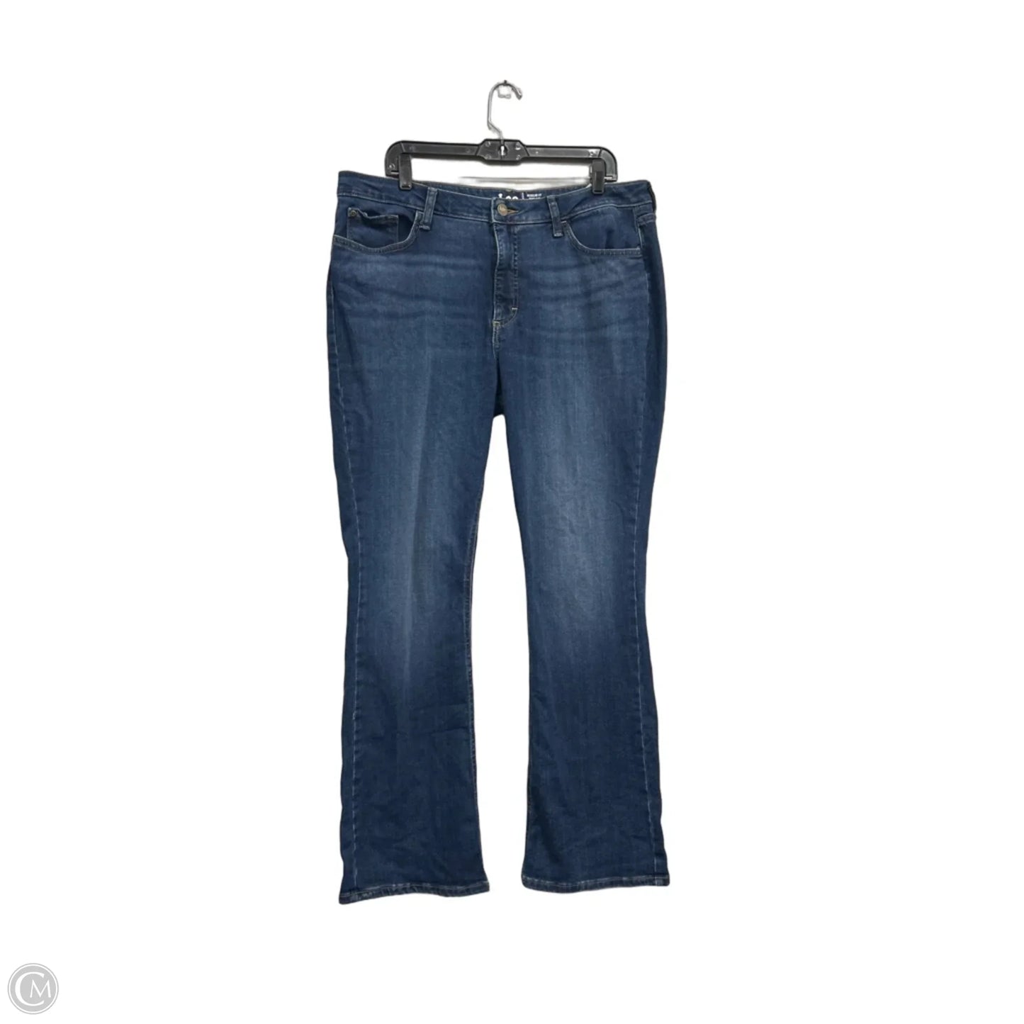 Jeans Boot Cut By Lee In Blue Denim, Size: 18