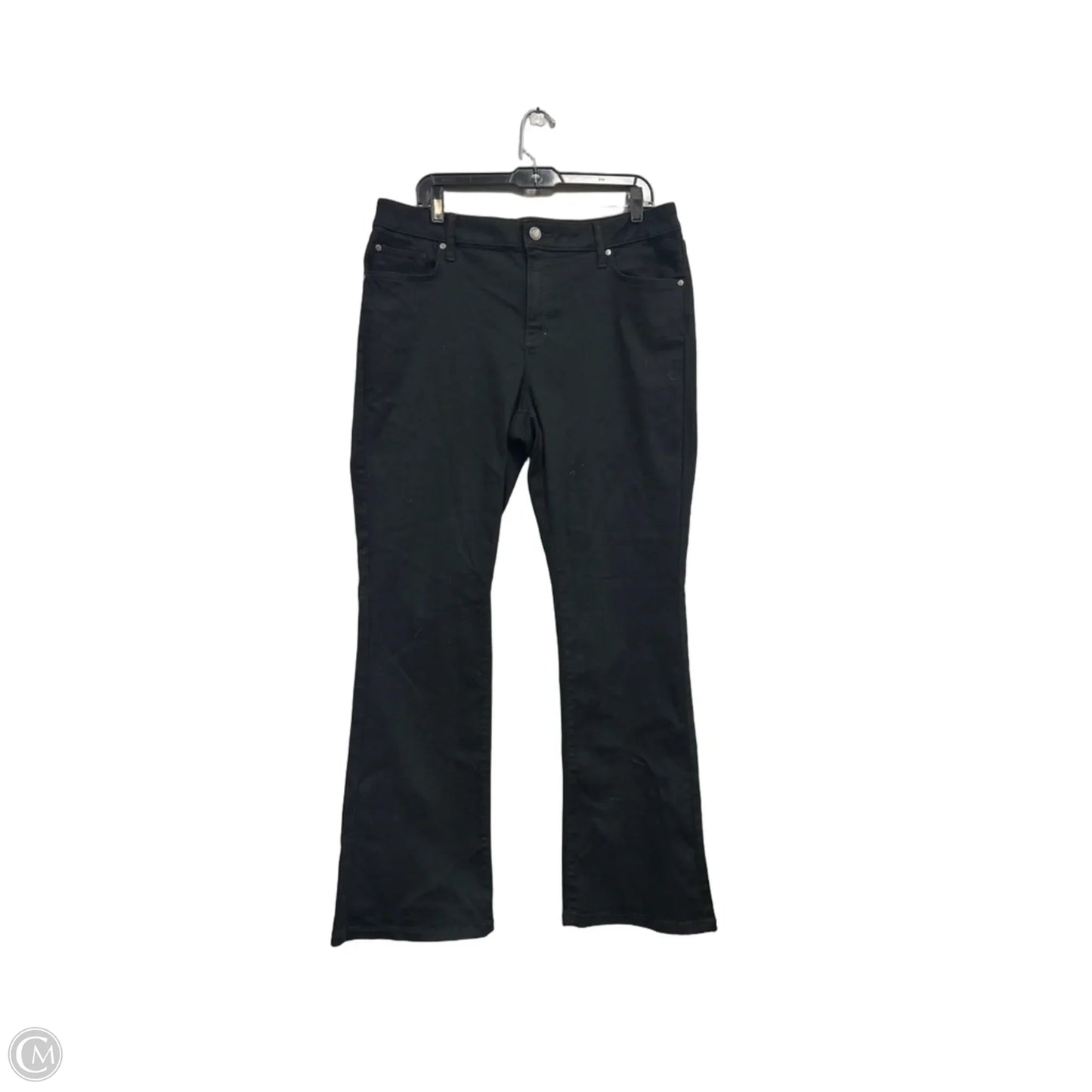 Jeans Boot Cut By Simply Vera In Black Denim, Size: 16